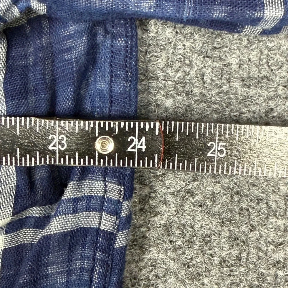 Orvis Mens Blue White Plaid Cotton Button Down Shirt Large 4K7P 0553